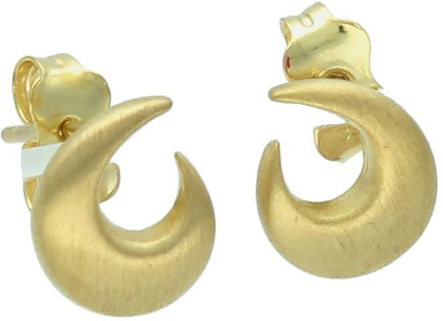 Złote kolczyki matowe w kształcie odwróconej i pogrubionej C - 333. Złote kolczyki o matowym kształcie odwróconej litery C. Odważne wykonane z wysokiej jakości złota próby 333 1.jpg